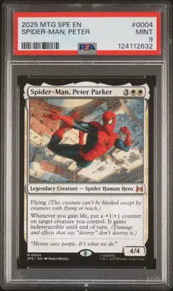 2025 MTG MARVEL'S SPIDER-MAN ETERNAL #0004 SPIDER-MAN, PETER PARKER PSA 9 - Image 1