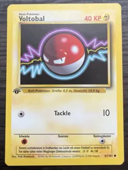 1st Edition GERMAN Voltorb 67/102 Pokemon TCG WOTC Base Set MINT - Image 1