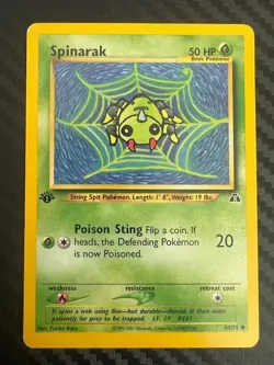 Pokemon TCG Spinarak Neo Discovery 64/75 1st Edition Common LP - Image 1