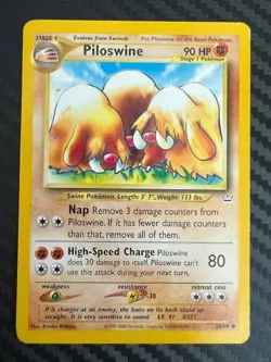 Pokemon TCG Neo Revelation Piloswine 36/64 Unlimited LP - Image 1