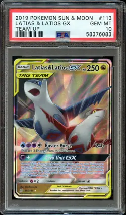 2019 Pokemon Latias & Latios GX Holo Team Up 113/181 PSA 10 GEM MT - Image 1