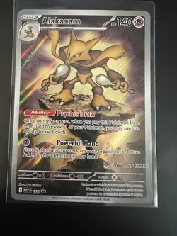 BOTH! Pokemon Center Stamped Alakazam 009 - English - Mega Evolutions ETB Promo - Image 3
