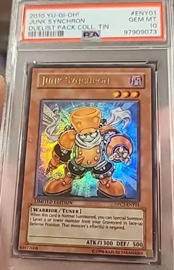 YUGIOH! JUNK SYNCHRON LIMITED EDITION DPCT-ENY01 GRADED PSA 10 GEM MINT - Image 1