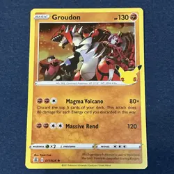 💥 Groudon # 017/025 Holo Rare 2021 Pokemon Card Celebrations 25th Anniversary - Image 1