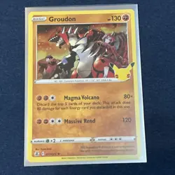 💥 Groudon # 017/025 Holo Rare 2021 Pokemon Card Celebrations 25th Anniversary - Image 3