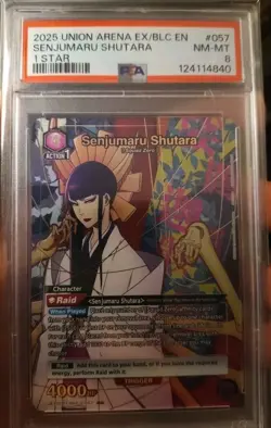 Senjumaru Shutara PSA 8 Slab Union Arena Bleach Anime Waifu Graded Card - Image 1