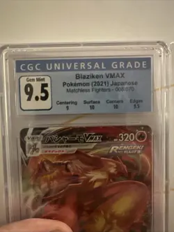Pokemon Card CGC 9.5 Gem Mint Blaziken Vmax Japanese Matchless Fighter 008/070 - Image 2