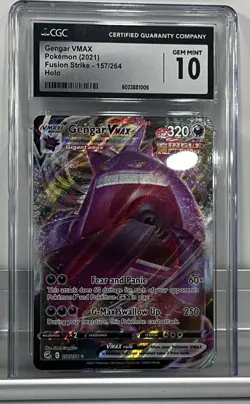Pokemon TCG Fusion Strike Gengar VMAX Card 157/264 CGC 10 Graded - Image 1