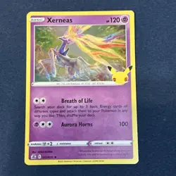 2021 Pokemon Card Xerneas Holo Rare #012/025 Celebrations - Image 1