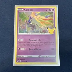 2021 Pokemon Card Xerneas Holo Rare #012/025 Celebrations - Image 3