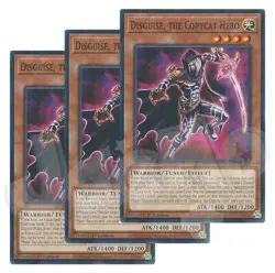 Yugioh - Disguise, the Copycat Hero x 3 - 1st Edition NM - Plus Free Holo Card - Image 1