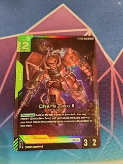 Char's Zaku II Foil Gundam TCG Card Game ST03-006 NM LR - Image 1