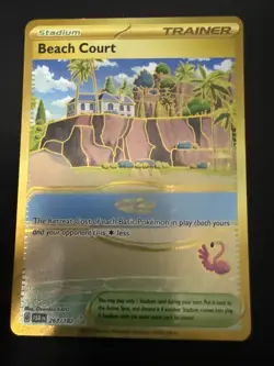 Beach Court 263/182 Paradox Rift Gold Hyper Rare Pokemon TCG Card - Image 1
