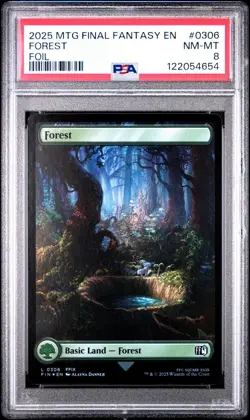 2025 Magic the Gathering MTG Final Fantasy IX EN #0306 Forest Foil PSA 8 NM - Image 1