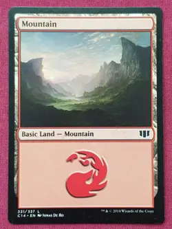 Magic The Gathering COMMANDER 2014 C14 MOUNTAIN 331 land card MTG - Image 1