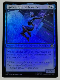 Spider-Byte, Web Warden FOIL Marvel's Spider-Man 44 NM Magic MTG - Image 1