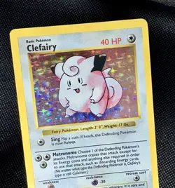1999 Clefairy Shadowless Base Set Holo MP 5/102 WOTC Pokemon Vintage Rare - Image 2