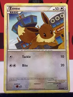 Eevee 47/90 Undaunted Regular Common Pokemon TCG 2010 LP - Image 3