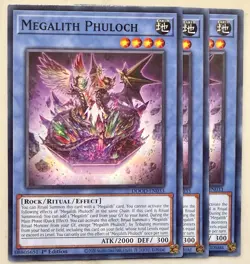 Yugioh! 3x Megalith Phuloch DOOD-EN033 Common 1st Ed NM - Image 1