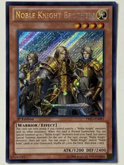 YUGIOH NOBLE KNIGHT BROTHERS PRIO-EN081 1ST SECRET - Image 1