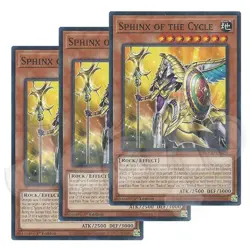 Yugioh - Sphinx of the Cycle x 3 - 1st Edition NM - Plus Free Holo Card - Image 1
