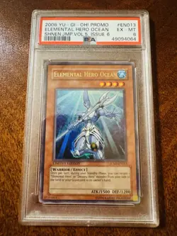 2006 YuGiOh Elemental Hero Ocean JUMP-EN013 Ultra Rare Limited Ed PSA 6 - Image 1