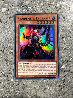 Yugioh TCG Fiendsmith Engraver RA04-EN049 Super Rare 1st Edition NM-M - Image 1