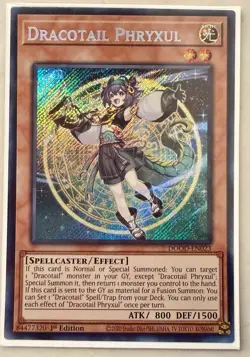 Yugioh! 1x Dracotail Phryxul DOOD-EN023 Secret Rare 1st Ed NM - Image 1