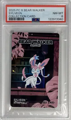Pokemon Center x Bear Walker Collection Sylveon Card Numbered 001/930 PSA 8 - Image 1