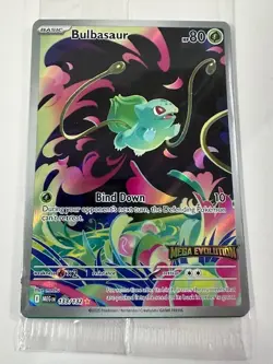Pokemon TCG Mega Evolutions Stamped Promo Card - Bulbasaur 133/132 - NM - SEALED - Image 1