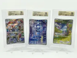 BGS 10 Pokemon Card Japanese Poliwhirl Tangela Machoke Art Rare AR 3 Card Set - Image 1
