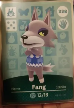 Fang #338 - Amiibo Card - Animal Crossing- Authentic Nintendo - Image 1