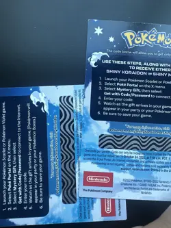 2 Shiny Koraidon or Miraidon Pokemon Scarlet Violet Code Card - Gamestop - Image 2