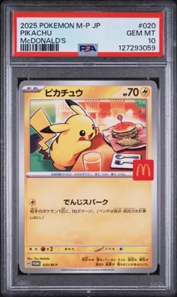 Gem MINT! PSA 10 PIKACHU 020/M-P Japan McDonald's Promo 2025 POKEMON Card in US! - Image 1