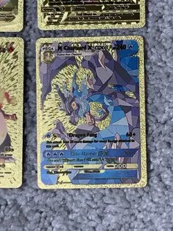 Set of 4 Pokemon Charizard Factory Error Back Gold Foil Fan Art Display Cards LP - Image 5