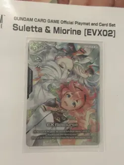 Gundam Card Game Suletta And Miorine Evx02 Playmat And Card Set Con Ex - Image 3