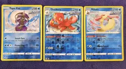 Rapid Strike Stamp 3x Holo Water Pokemon Card Lot Octillery, Tapu Fini, Milotic - Image 1