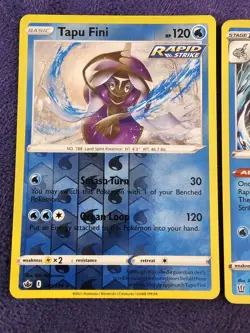 Rapid Strike Stamp 3x Holo Water Pokemon Card Lot Octillery, Tapu Fini, Milotic - Image 2