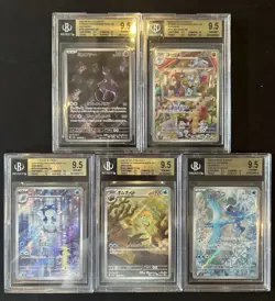 BGS 9.5 Pokemon Card 151 Japanese Ar Art Rare 5 Card Set Bulk Different Types - Image 1