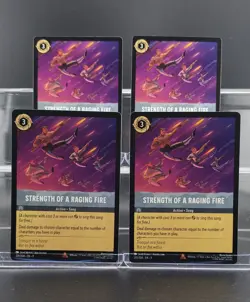 Disney Lorcana Strength of a Raging Fire 201/204 Fabled Rare 4 Cards Set - Image 1