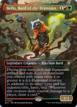 Bello, Bard of the Brambles (Borderless) MTG BLC 0001 Mythic NM Foil - Image 1