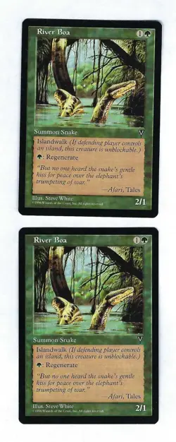 2x River Boa - Vision - Magic The Gathering NM/M (Never Played) - Image 1