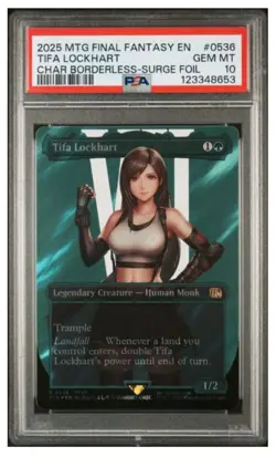 Tifa Lockhart Boderless Surge Foil PSA 10 Final Fantasy Magic The Gathering TCG - Image 2