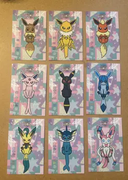 Eeveelution Cracked Ice Holo Let's Go Eevee Database Pokemon Set NM - Image 1
