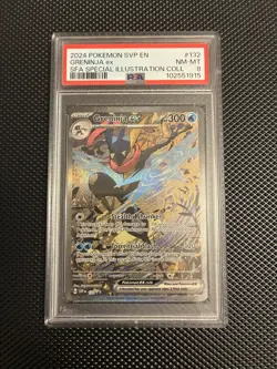 2024 POKEMON SHROUDED FABLE GRENINJA EX #132 ILLUSTRATION PSA 8 NM - Image 1