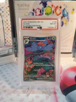 2023 POKEMON OBF EN-OBSIDIAN FLAMES ILLUSTRATION RARE #198 GLOOM PSA 8 - Image 1