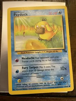 Pokemon TCG Psyduck Fossil 53 Regular Unlimited Common- NM-LP - Image 1