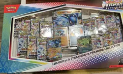 Pokemon TCG SV Prismatic Evolutions Lucario EX & Tyranitar EX Premium Collection - Image 1