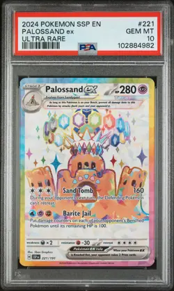 2024 POKEMON SSP EN-SURGING SPARKS ULTRA RARE #221 PALOSSAND EX PSA 10 - Image 1