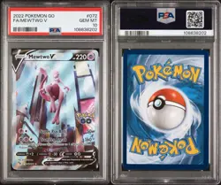 2022 POKEMON GO #072 FULL ART/MEWTWO V PSA 10 - Image 3